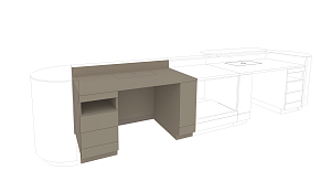 Counter desk workstation 1600mm right