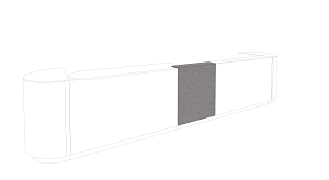 Front element straight counter 1600mm