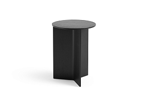 Side table SLIT wood black Ø35cm