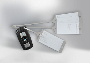 Key tags with BMW lettering, grey (100 pcs.) (81730413711)