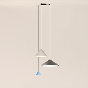 Set 2: 3x pendant lamp North black-beige-blue Dali-Dimming