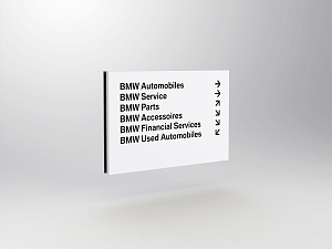 Directional sign small, wallmounted<br />
B 1000 x H 666 mm