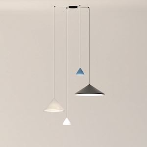 Set 3: 4x pendant lamp North beige-blue-black-white Dali-Dimming