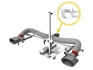 WORKY- Double exhaust trolley with quick connection