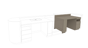 Counter desk workstation 1600mm left