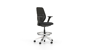 Office swivel Chair ACX- Counter-light nero, Base aluminium, reverse brake castors