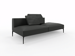 Récamière without armrest 2,5 seater backrest rechts intended JAAN LIVING black
